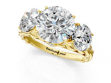 Yellow gold Three-Stone Round Cut Diamond Braided Band Ring with Four-Prong Setting_38