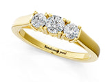 Yellow gold Three-Stone Round Cut Diamond Channel Set Band with Prong Setting_5
