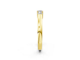 Yellow gold Three-Stone Round Cut Diamond Channel Set Band with Prong Setting_6