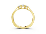 Yellow gold Three-Stone Round Cut Diamond Channel Set Band with Prong Setting_7