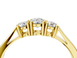Yellow gold Three-Stone Round Cut Diamond Channel Set Band with Prong Setting_8