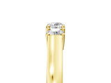 Yellow gold Three-Stone Round Cut Diamond Channel Set Band with Prong Setting_9