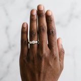 Yellow gold Three-Stone Round Cut Diamond Engagement Ring with Flat Band and Four-Prong Setting_19