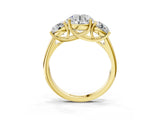 Yellow gold Three-Stone Round Cut Diamond Engagement Ring with Prong Setting_6