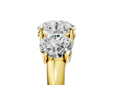 Yellow gold Three-Stone Round Cut Diamond Engagement Ring with Prong Setting_8