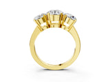 Yellow gold Three-Stone Round Cut Diamond Ring with Channel Set Band and Four-Prong Setting_21
