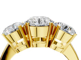 Yellow gold Three-Stone Round Cut Diamond Ring with Channel Set Band and Four-Prong Setting_22