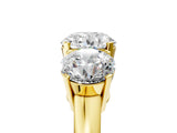 Yellow gold Three-Stone Round Cut Diamond Ring with Channel Set Band and Four-Prong Setting_23