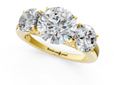Yellow gold Three-Stone Round Cut Diamond Ring with Channel-Set Band and Four-Prong Setting_50