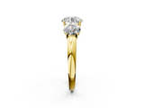 Yellow gold Three-Stone Round Cut Diamond Ring with Channel-Set Band and Four-Prong Setting_51