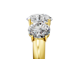 Yellow gold Three-Stone Round Cut Diamond Ring with Channel-Set Band and Four-Prong Setting_54