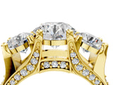 Yellow gold Three-Stone Round Cut Diamond Ring with Channel-Set Band and Four-Prong Setting_80