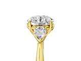 Yellow gold Three-Stone Round Cut Diamond Ring with Pear  Side Stones in Four-Prong Setting_41