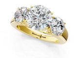 Yellow gold Three-Stone Round Cut Diamond Ring with Prong Setting and Classic Band_4