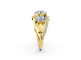 Yellow gold Three-Stone Round Cut Diamond Split Shank Prong Set Ring_13