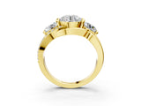 Yellow gold Three-Stone Round Cut Diamond Split Shank Prong Set Ring_14