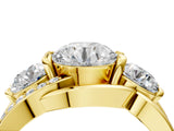 Yellow gold Three-Stone Round Cut Diamond Split Shank Prong Set Ring_15