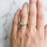 Yellow gold Three-Stone Round Cut Diamond Split Shank Prong Set Ring_6