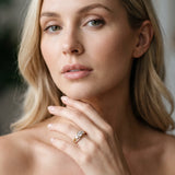 Yellow gold Three-Stone Round Cut Diamond Split Shank Prong Set Ring_7
