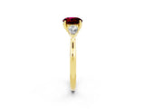 Yellow gold Three-Stone Round Cut Garnet Ring with Pear  Side Stones in Four-Prong Setting_38