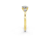 Yellow gold Three-Stone Round Cut Moissanite Ring with Pear  Side Stones in Four-Prong Setting_14