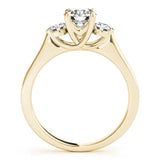 Yellow gold Three-Stone Round Cut Solitaire Engagement Ring with Prong Setting and Classic Band 2