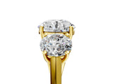 Yellow gold Three-Stone Round Cut Solitaire Ring with Classic Band and Prong Setting_11