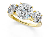 Yellow gold Three-Stone Round Cut Solitaire Ring with Classic Band and Prong Setting_7