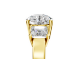 Yellow gold Three-Stone Round Cut Solitaire Ring with Prong Setting_8