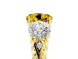 Yellow gold Three-Stone Round Cut Yellow Sapphire Braided Band Ring with Four-Prong Setting_41