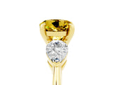 Yellow gold Three-Stone Round Cut Yellow Sapphire Ring with Pear Side Stones and Four-Prong Setting_29