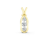 Yellow gold Three-Stone Round Diamond Bezel Pendant_17