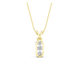 Yellow gold Three-Stone Round Diamond Bezel Pendant_18