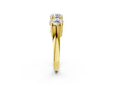 Yellow gold Three-Stone Round Diamond Channel Band with Prong Setting_20