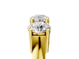 Yellow gold Three-Stone Round Diamond Channel Band with Prong Setting_23