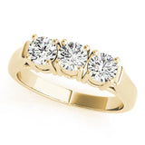 14K Yellow Gold Three-Stone 1.05 Carat D VVS1 Round Diamond Channel Band with Prong Setting