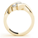 Yellow gold Three-Stone Round Diamond Crossover Band with Channel Prong Setting 2