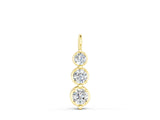 Yellow gold Three-Stone Round Diamond Drop Pendant with Prong Setting_17