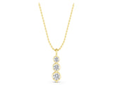 Yellow gold Three-Stone Round Diamond Drop Pendant with Prong Setting_18