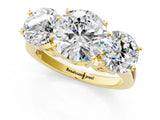 Yellow gold Three-Stone Round Diamond Engagement Ring with Prong Setting on a Classic Band_4
