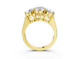 Yellow gold Three-Stone Round Diamond Engagement Ring with Prong Setting on a Classic Band_6