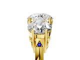 Yellow gold Three-Stone Round Diamond Engagement Ring with Prong Setting on a Classic Band_8
