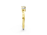 Yellow gold Three-Stone Round Diamond Half Bezel Prong Band_6