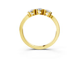 Yellow gold Three-Stone Round Diamond Half Bezel Prong Band_7