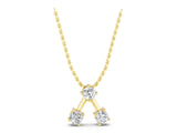 Yellow gold Three-Stone Round Diamond Prong Set Pendant_7