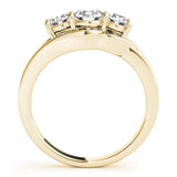 Yellow gold Three-Stone Round Diamond Split Shank Prong Setting Ring 2