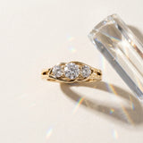 Yellow gold Three-Stone Round Diamond Split Shank Prong Setting Ring_16