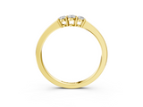 Yellow gold Three-Stone Round Diamond Tension Set Solitaire Band with Prong Setting_7
