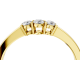 Yellow gold Three-Stone Round Diamond Tension Set Solitaire Band with Prong Setting_8