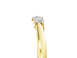 Yellow gold Three-Stone Round Diamond Tension Set Solitaire Band with Prong Setting_9